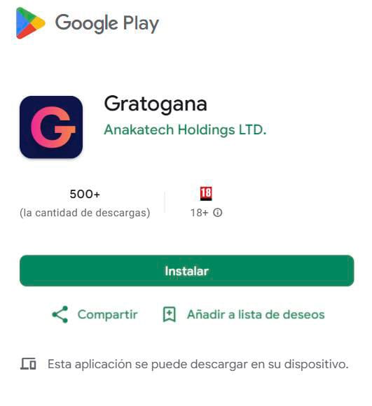 Casino Gratogana de Google Play
